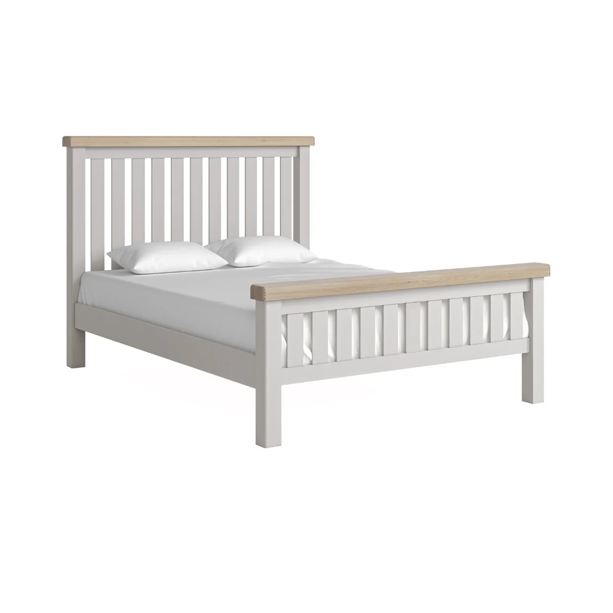 Salcombe 5' Slatted Bed – Painted Finish with Natural Oak Top