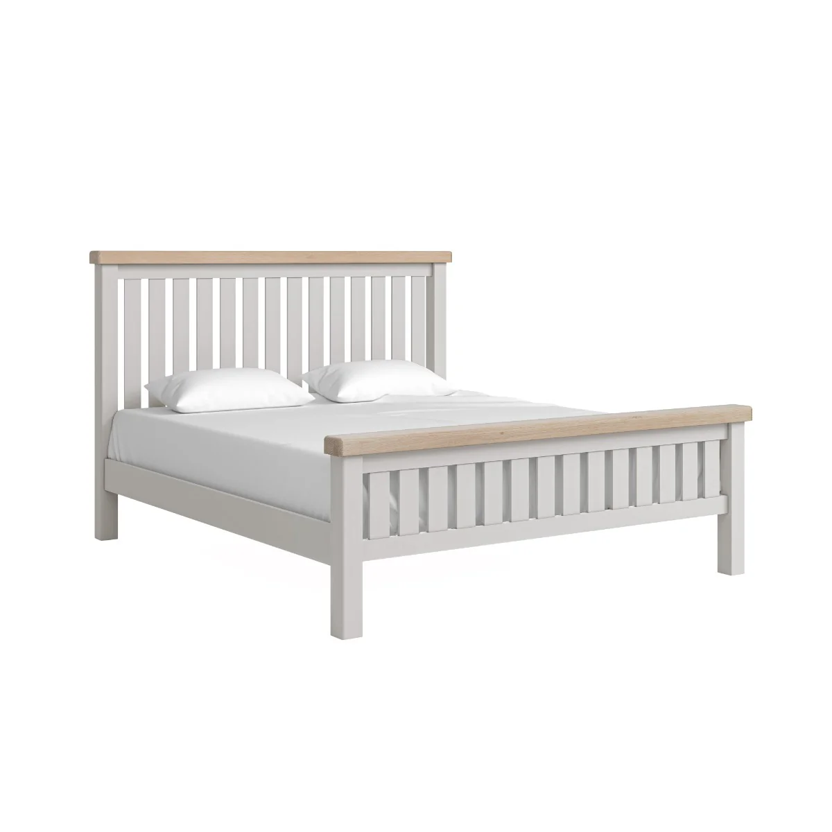 Salcombe 6' Slatted Bed – Painted Finish with Natural Oak Top