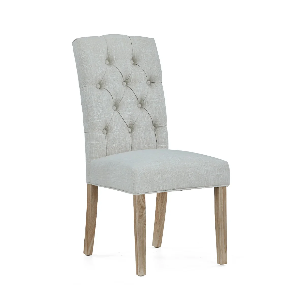 Salcombe Button Back Upholstered Chair – Beige Fabric 495mm