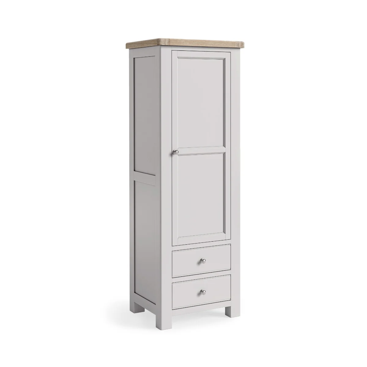 Salcombe Single Larder Unit – Painted Finish with Natural Oak Top 655mm - Image 2