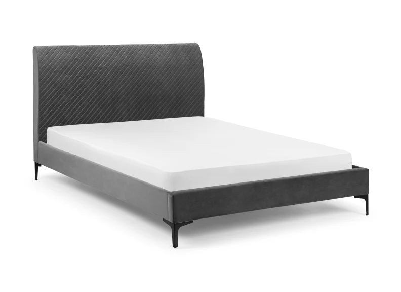 Sanderson 5 ft Quilted Bed – Grey Velvet with Sprung Slatted Base - Image 7