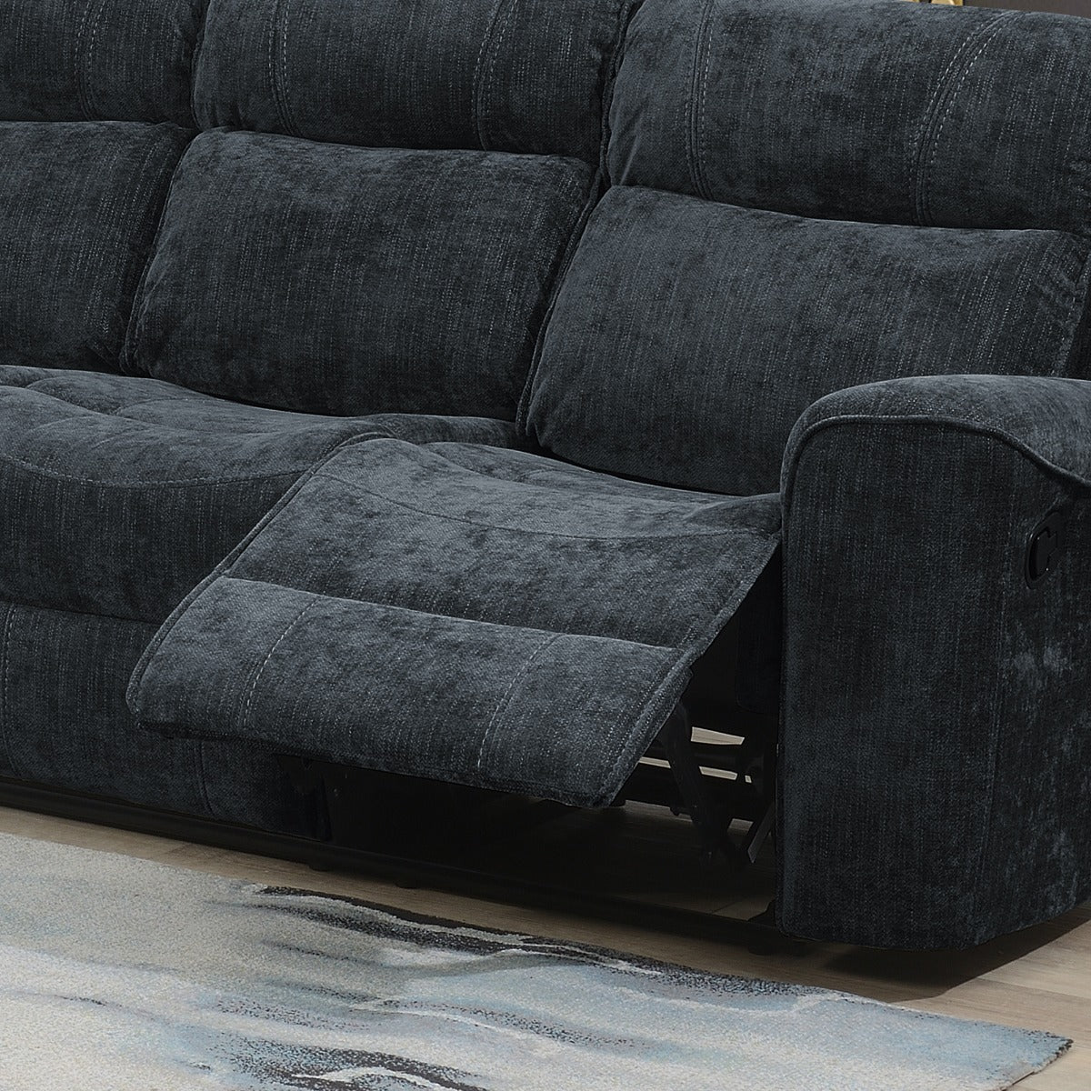 Sandhurst 3 Seater Recliner – Dark Grey Fabric with Pocket Sprung Seat - Image 3