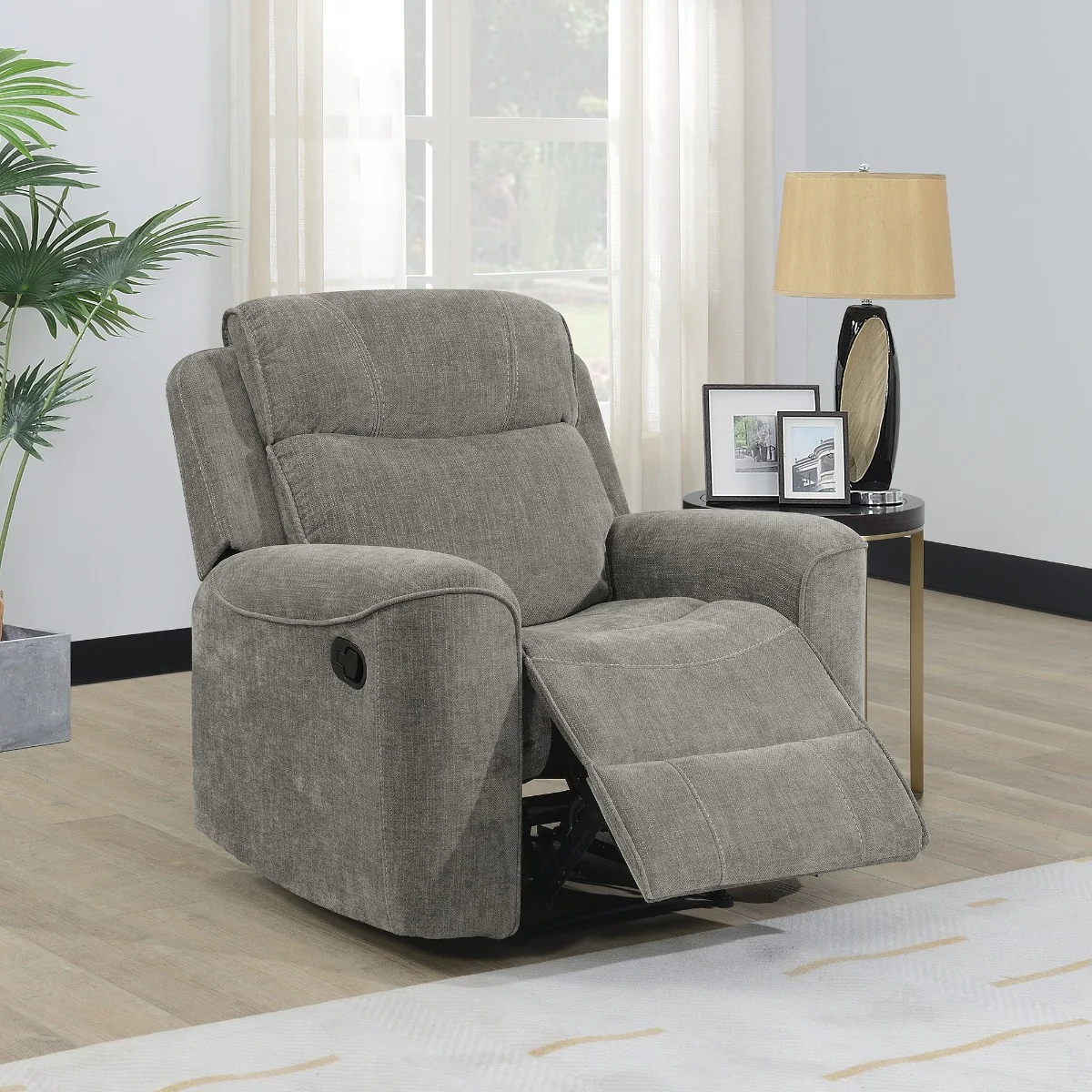 Sandhurst Recliner Chair – Light Grey Fabric with Pocket Sprung Seat - Image 2