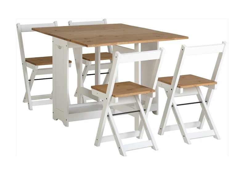Santos Butterfly Foldaway Dining Set – Space-Saving Pine Table with 4 Chairs - Image 2