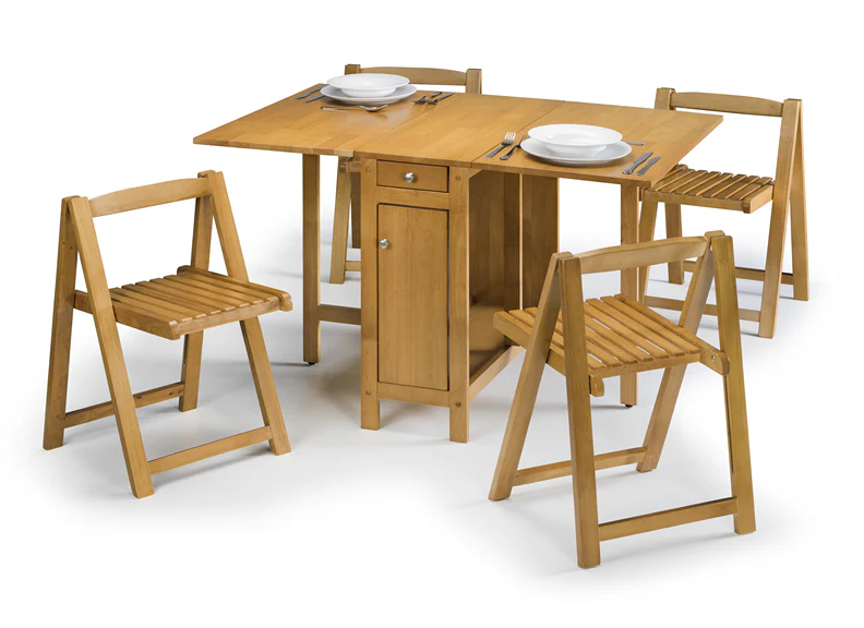 Savoy Foldable Dining Set – White Finish with Space-Saving Design - Image 3