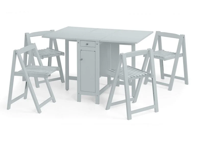 Savoy Foldable Dining Set – White Finish with Space-Saving Design - Image 7