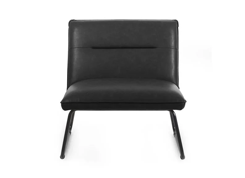 Saxon Faux Leather Lounge Chairs - Image 2
