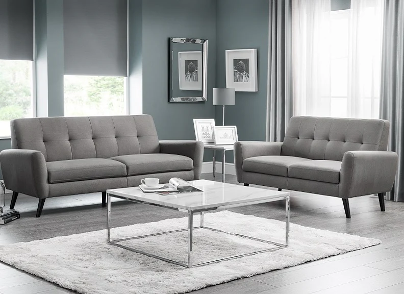 Scala Coffee Table – Marble Effect Top with Stainless Steel Frame