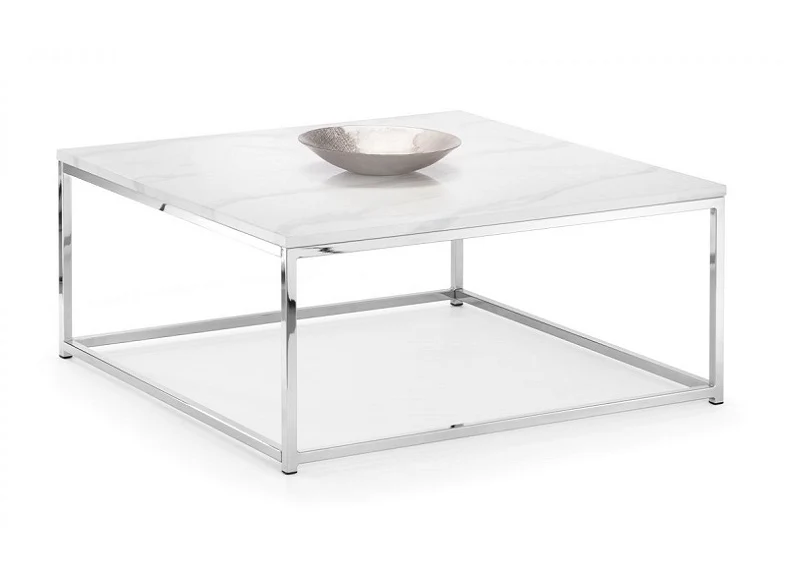 Scala Coffee Table – Marble Effect Top with Stainless Steel Frame - Image 2