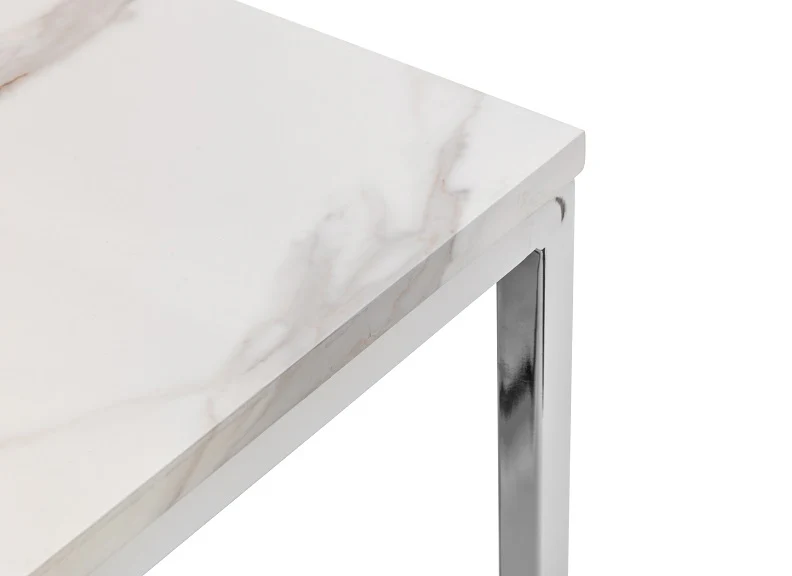 Scala Coffee Table – Marble Effect Top with Stainless Steel Frame - Image 4