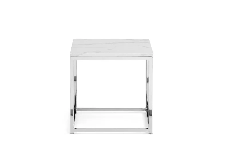 Scala Lamp Table – White Marble Effect Top - Image 2