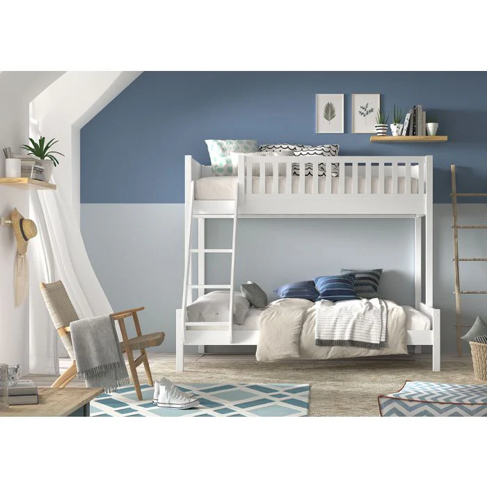 SCOTT Family Bed 140 x 200 cm + 90 x 200 cm – White Lacquer with Storage Options - Image 4