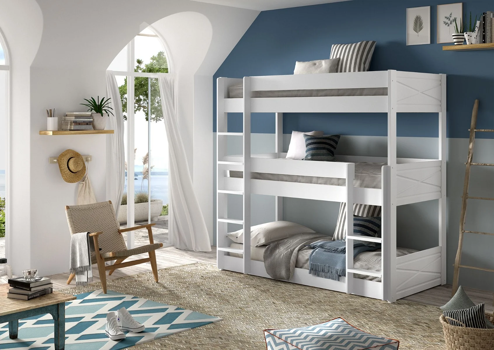 SCOTT Triple Bunk Bed 90 x 200 cm