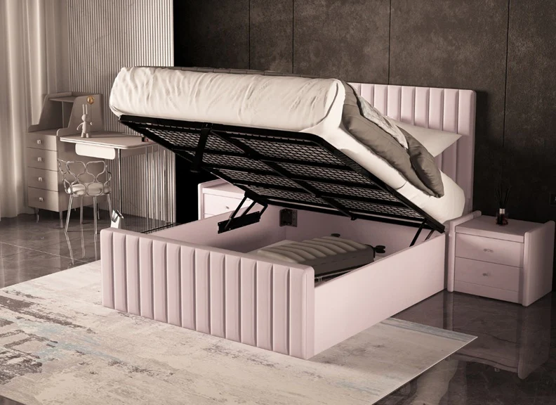 Selina 3 ft Upholstered Bed – Luxury Designer Frame with Multi-Panelled Headboard - Image 3