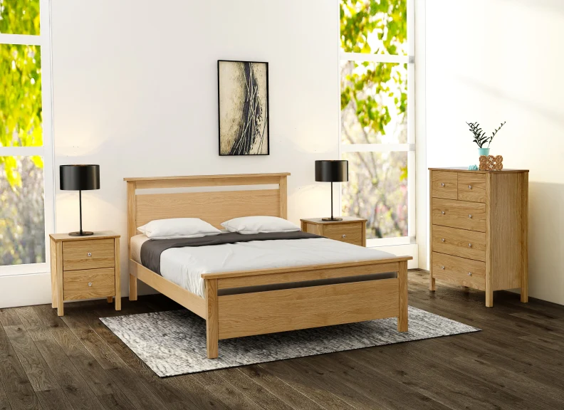 Selkirk Oak Bed – Classic Design with Slatted Base 4ft6