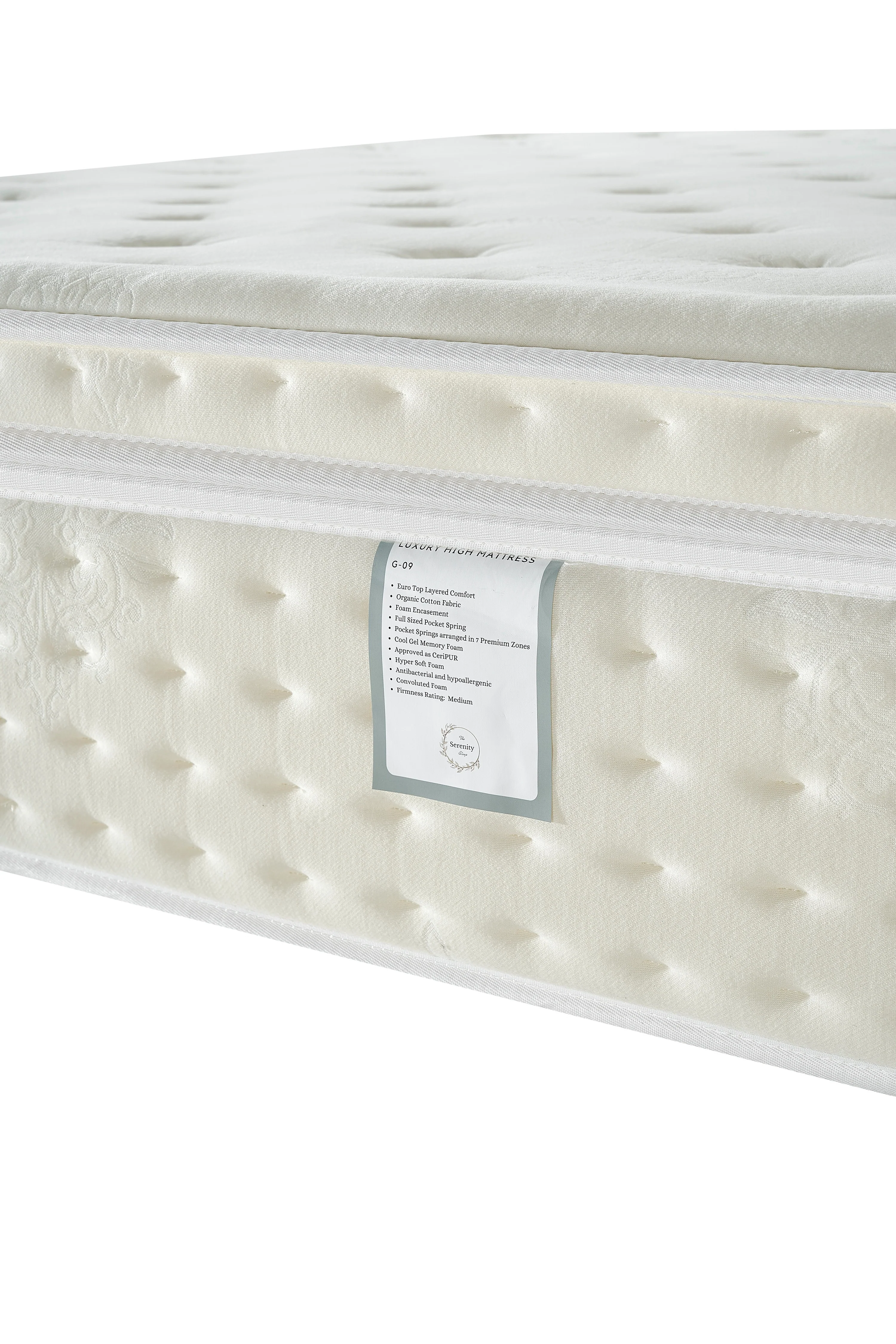 Serenity G09 4 ft6 Luxury Mattress – Euro Pillow Top with 7-Zone Pocket Springs - Image 7