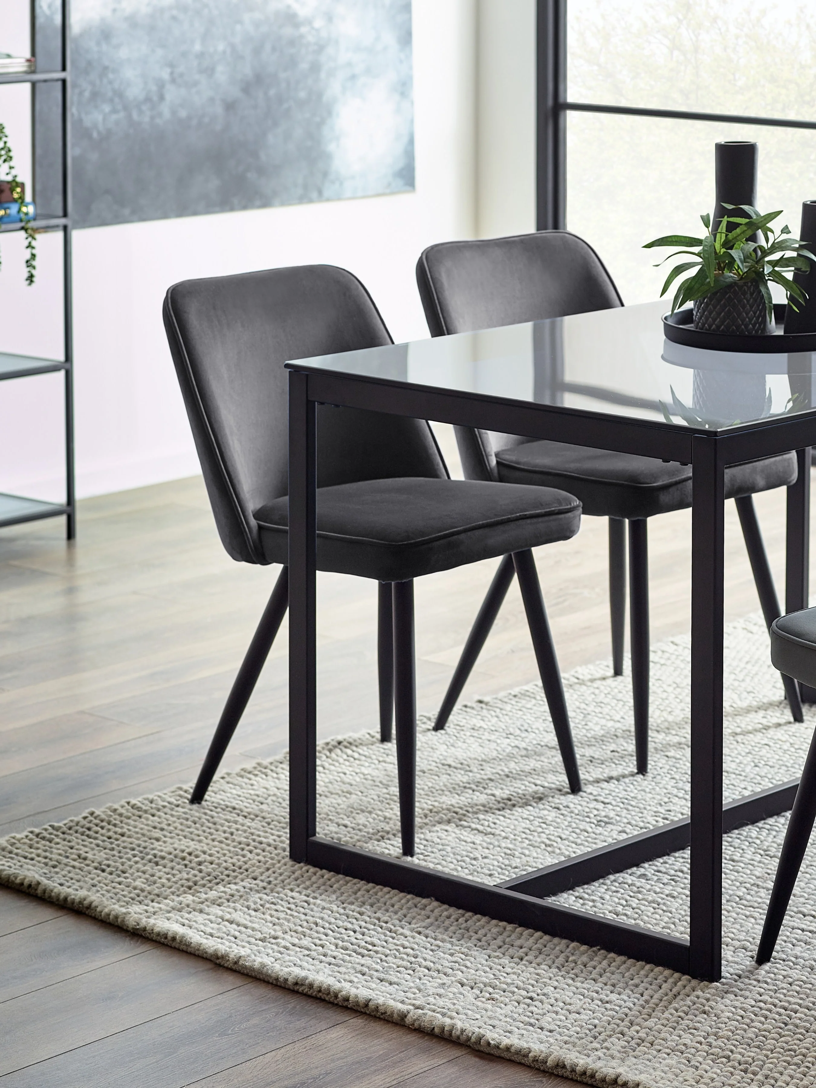 Set Of 2 Burgess Dining Chairs - Grey