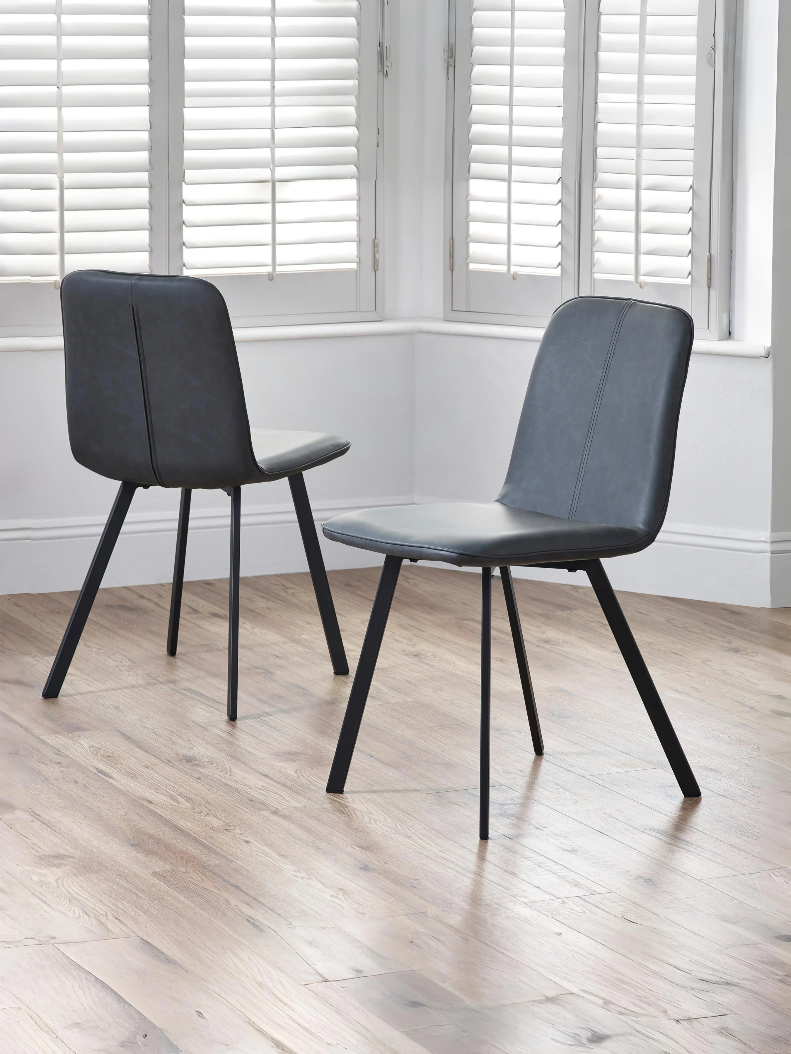 Set Of 2 Goya Chairs – Antique Black Faux Leather
