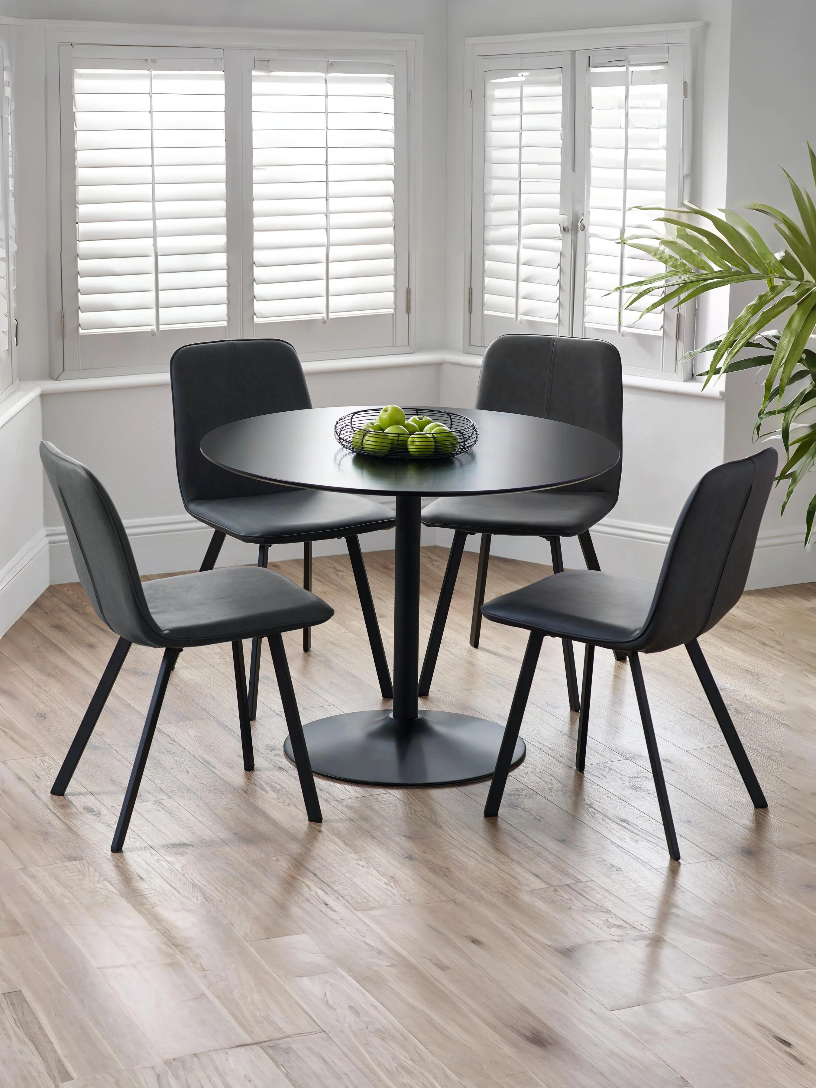Set Of 2 Goya Chairs – Antique Black Faux Leather - Image 2