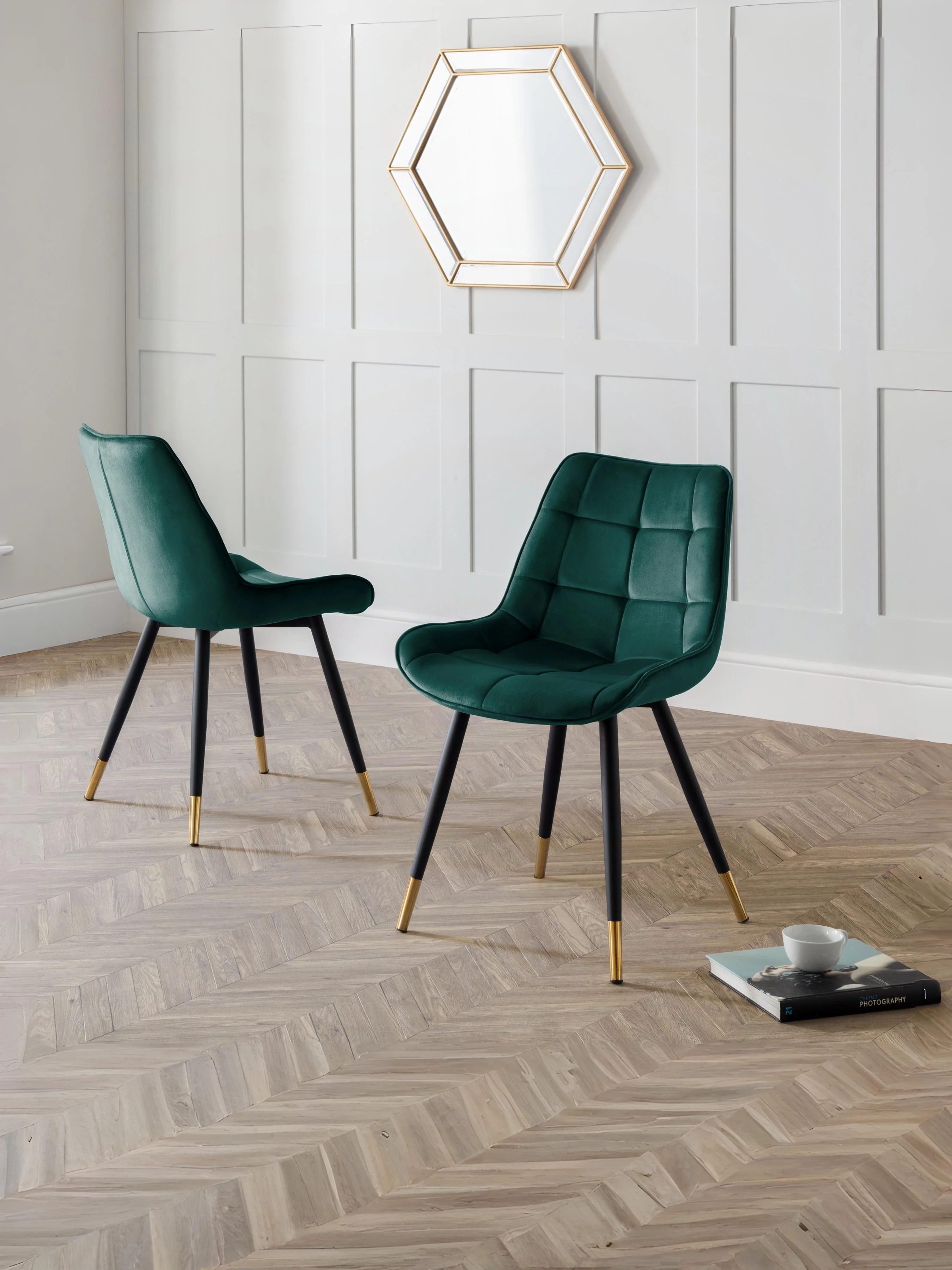 Set Of 2 Hadid Dining Chairs - Green - Image 2
