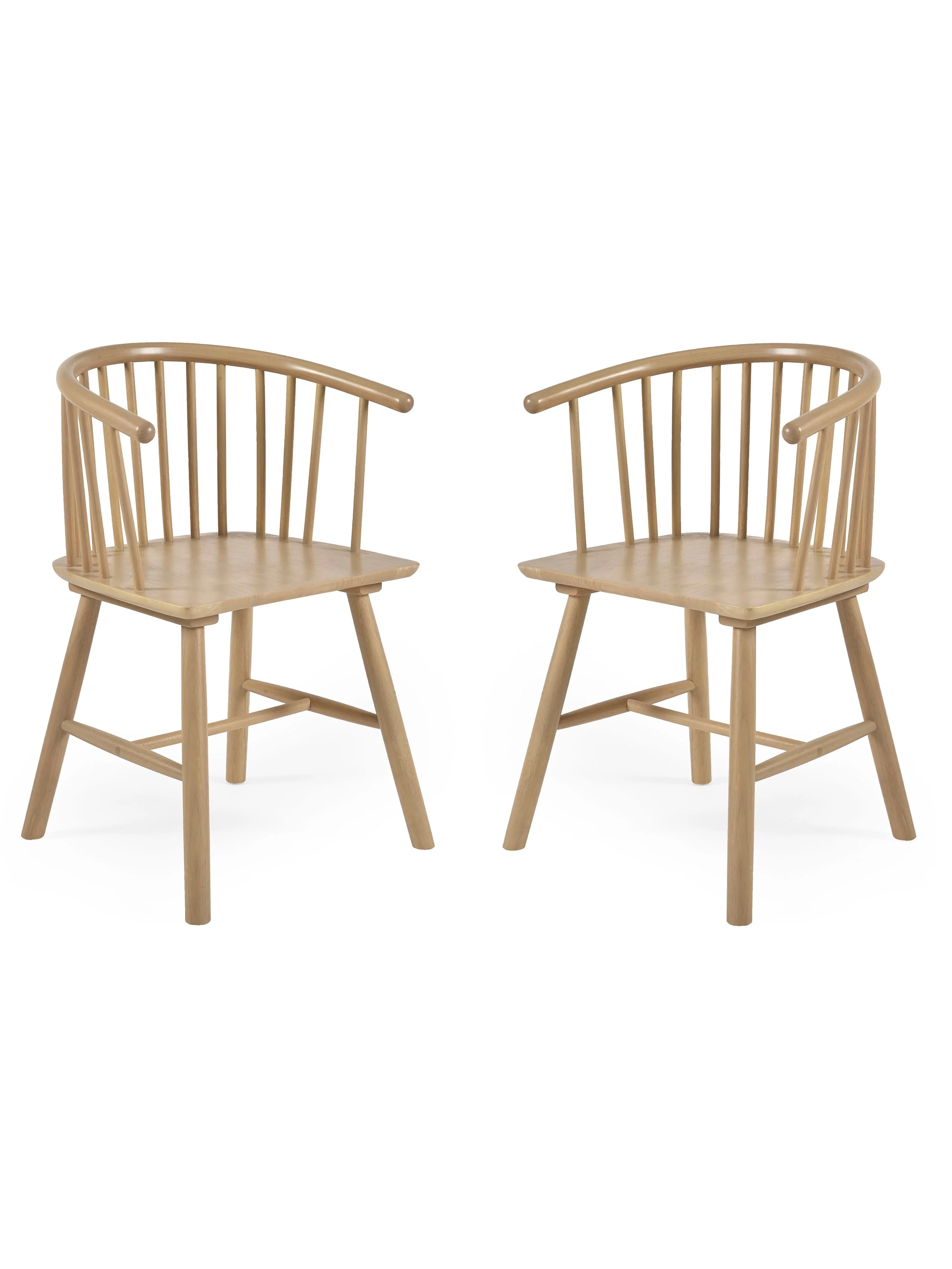 Set of 2 Kaito Oak Dining Chairs - Image 2