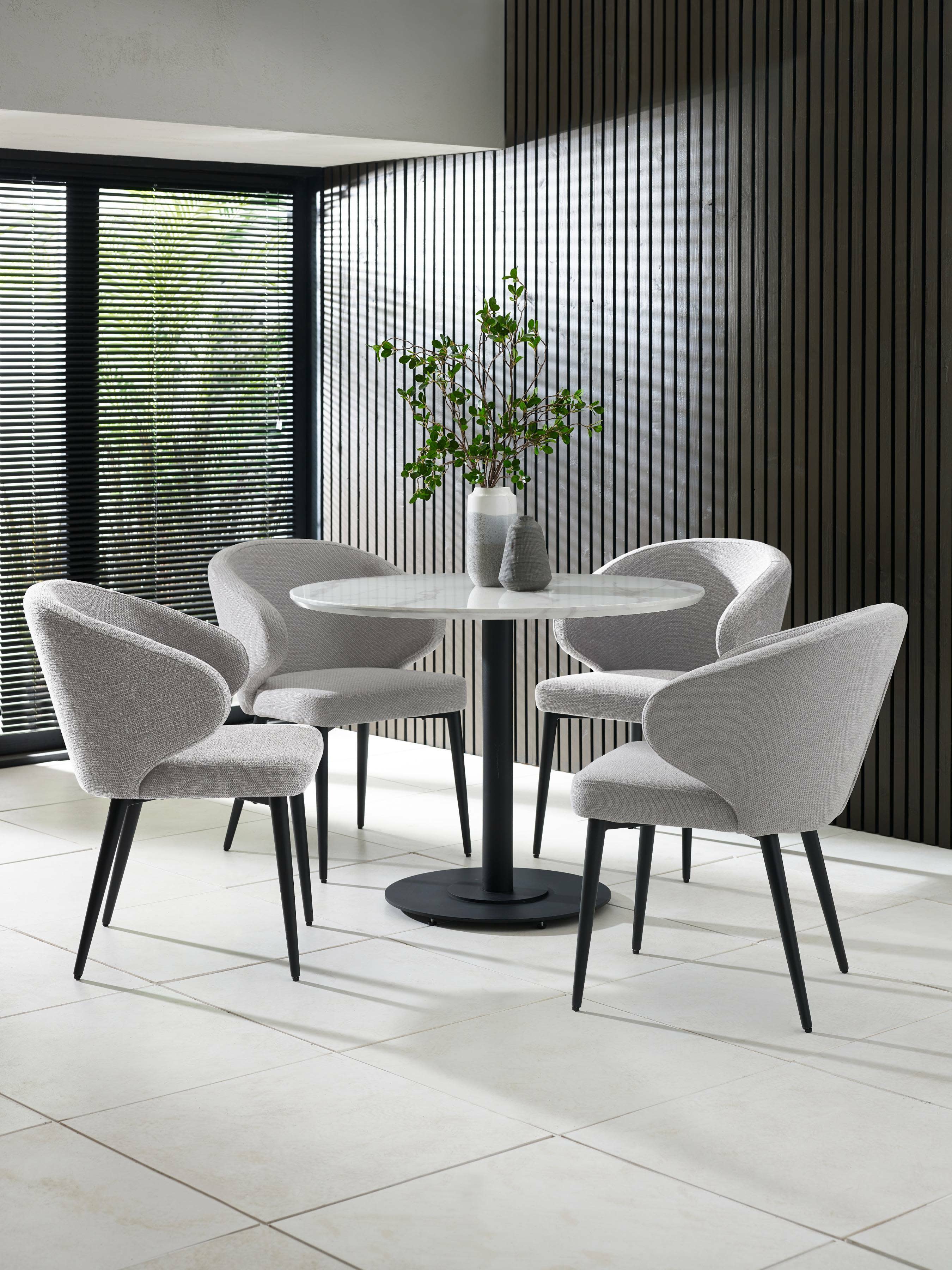 Set of 2 Marcus Light Grey Dining Chairs – Ergonomic Design - Image 2