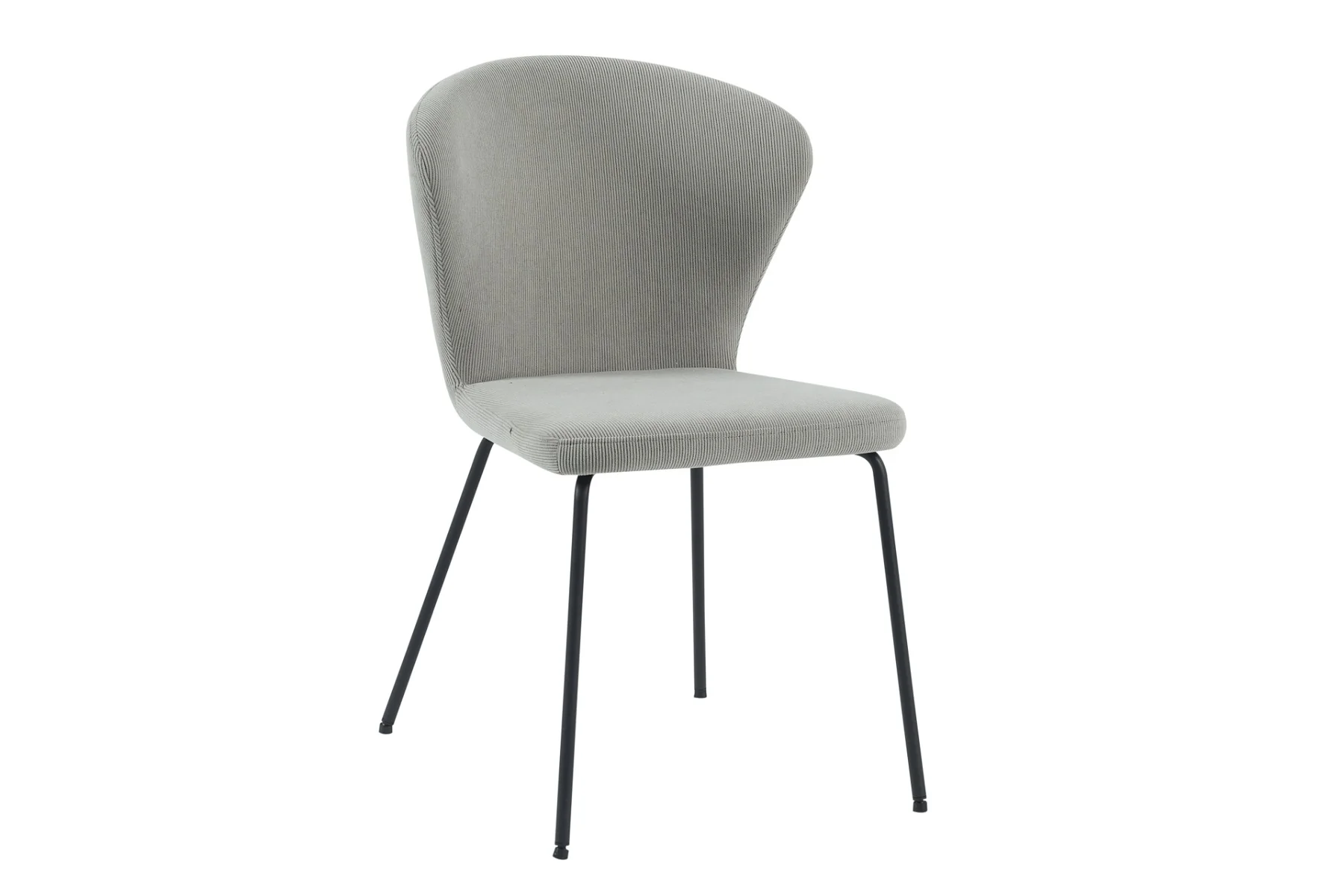 Shea Dining Chair – Dark Grey Corduroy with Black Metal Legs 520mm - Image 3