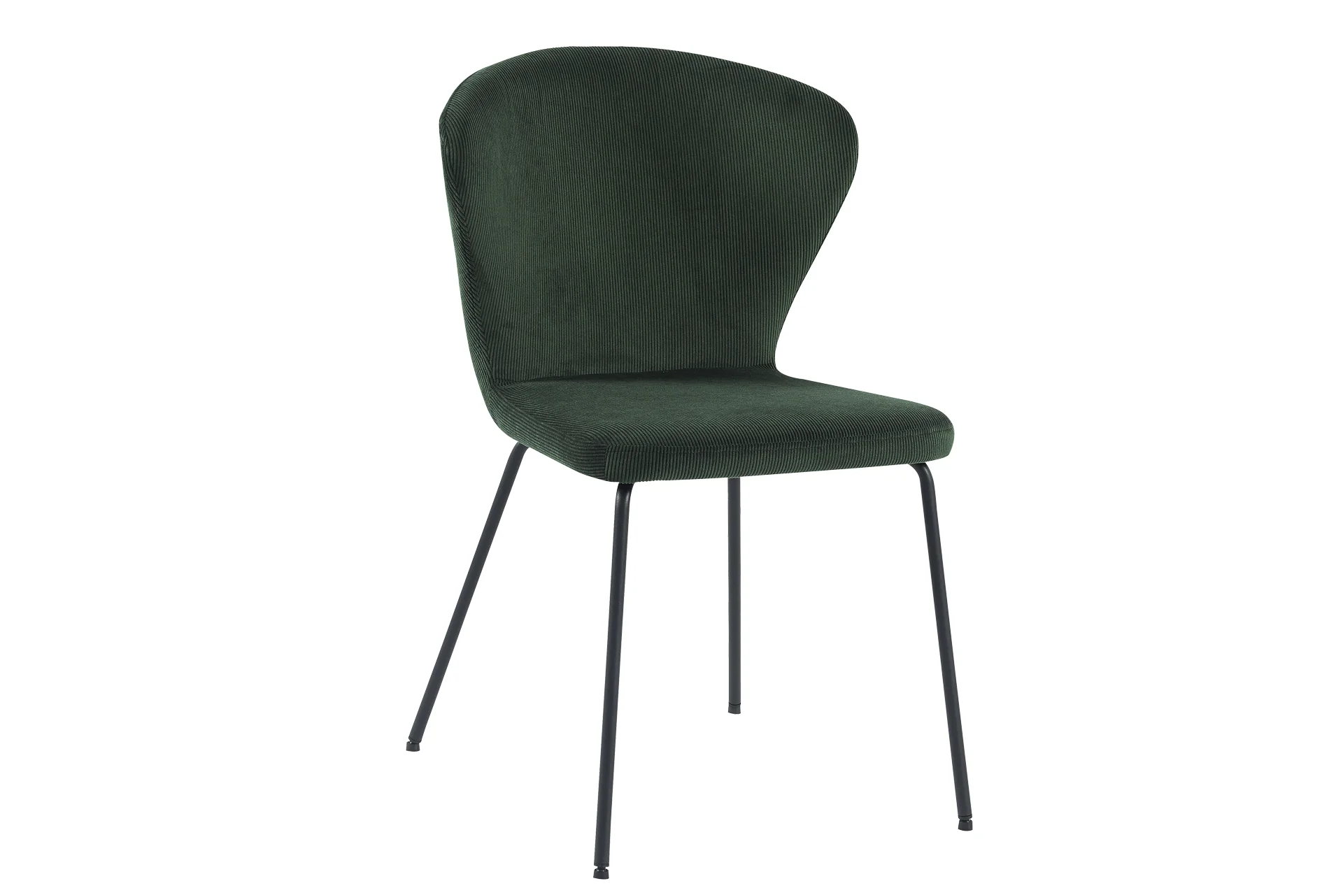 Shea Dining Chair – Dark Grey Corduroy with Black Metal Legs 520mm - Image 4