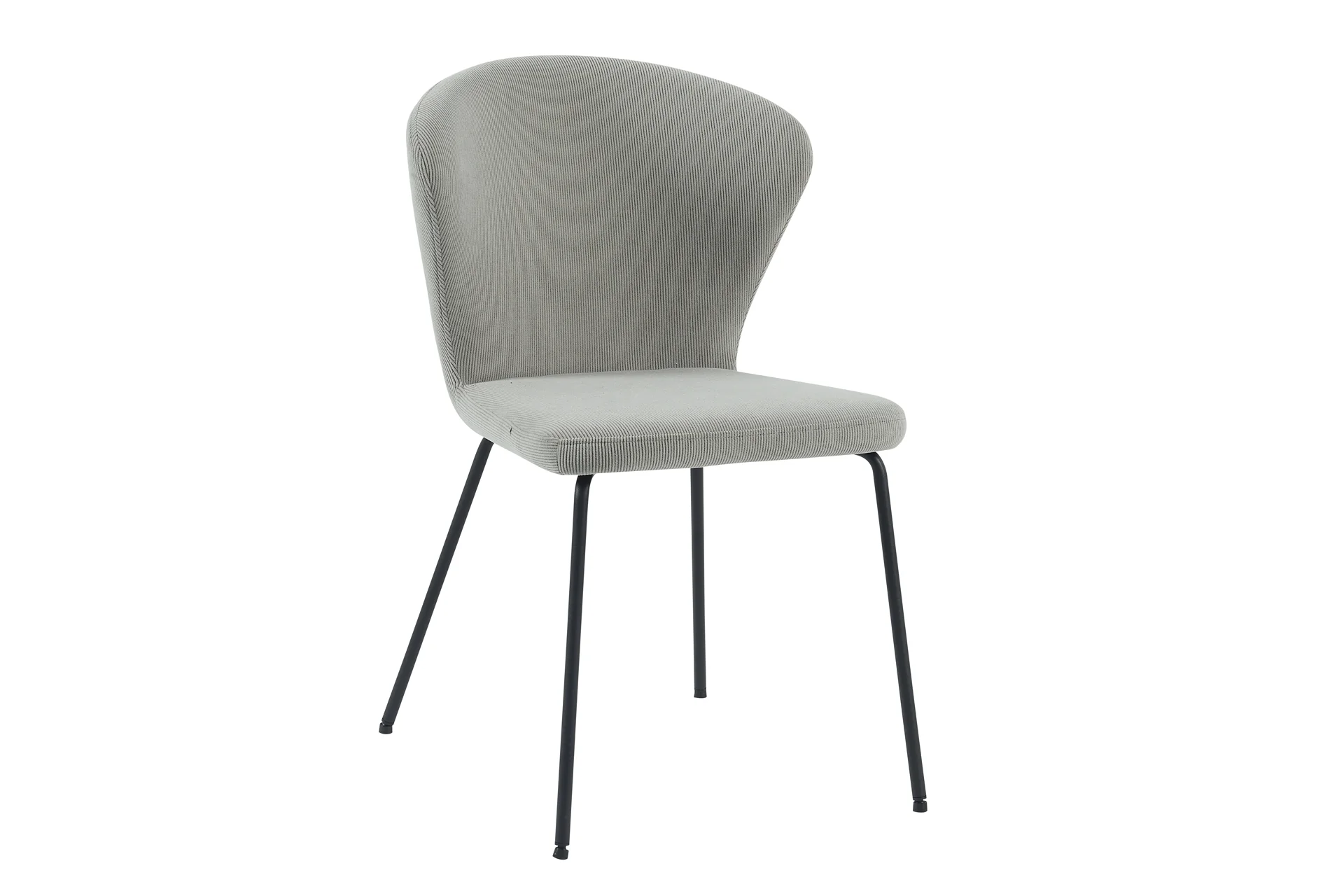 Shea Dining Chair – Dark Grey Corduroy with Black Metal Legs 520mm - Image 5
