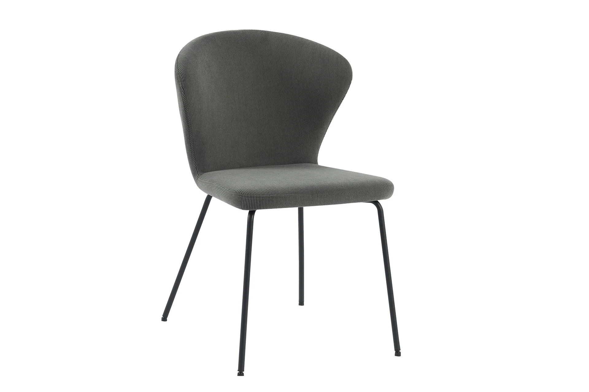 Shea Dining Chair – Dark Grey Corduroy with Black Metal Legs 520mm - Image 6