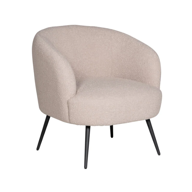 Shelbie Accent Chair – Cream Boucle with Black Legs - Image 7