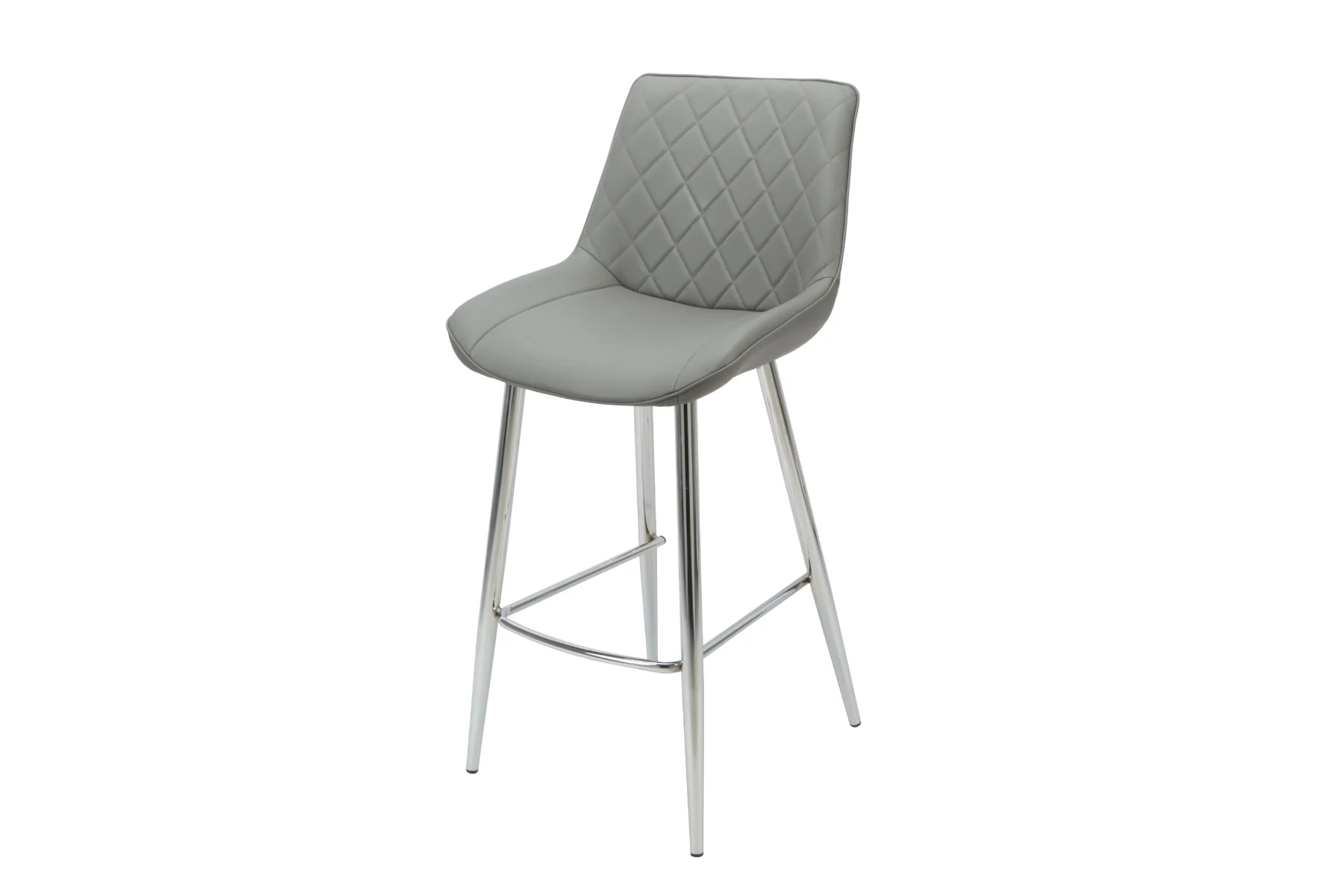 Silvia Bar Stool Grey – Chrome Legs 720mm Seat Height - Image 2