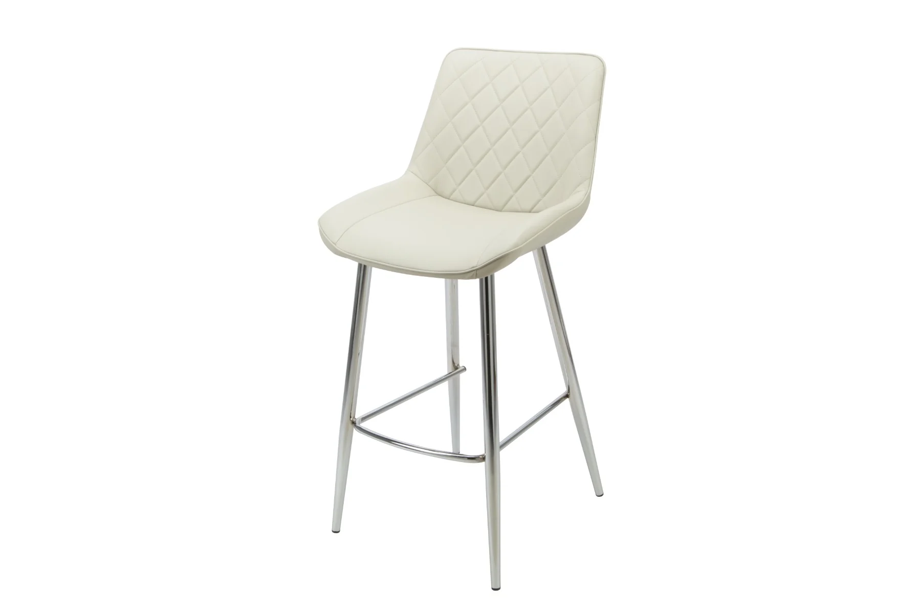 Silvia Bar Stool Taupe – Chrome Legs 720mm Seat Height - Image 2