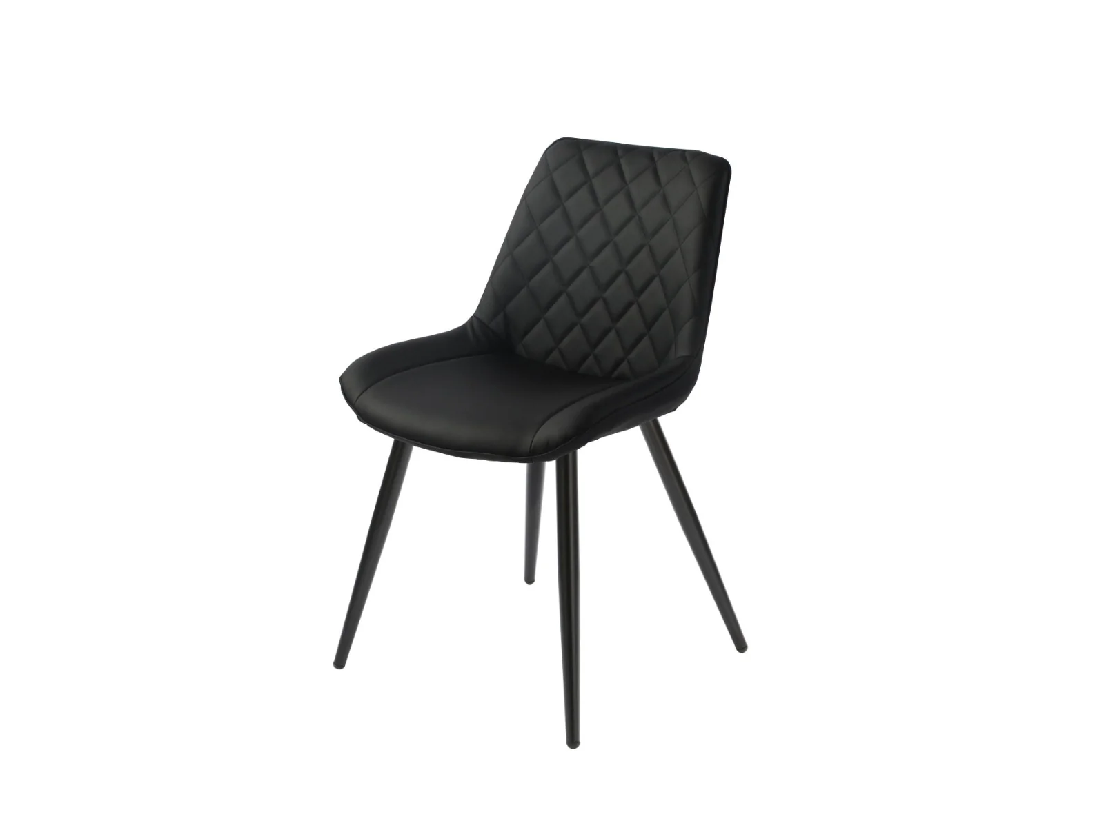 Silvia Chair – Black PU with Diamond-Stitched Back