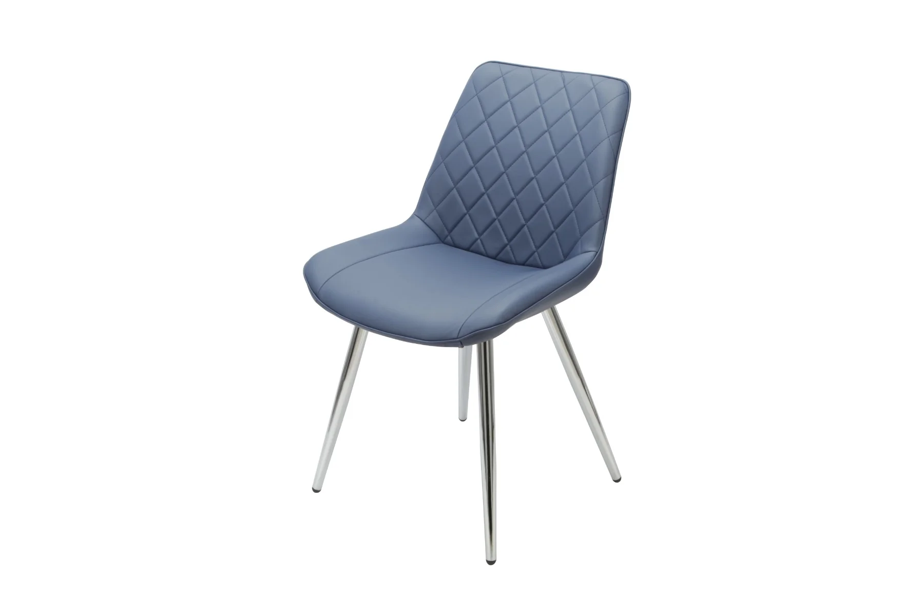Silvia Dining Chair – Blue with Chrome Legs