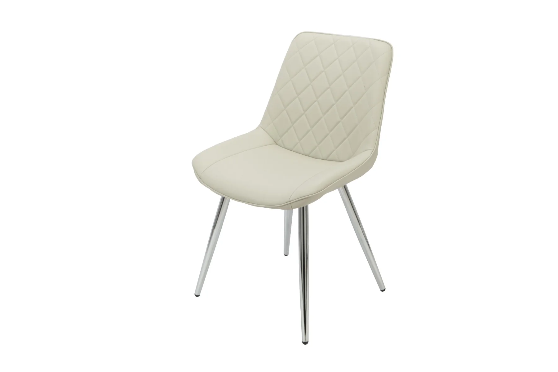 Silvia Dining Chair – Taupe with Chrome Legs - Image 2