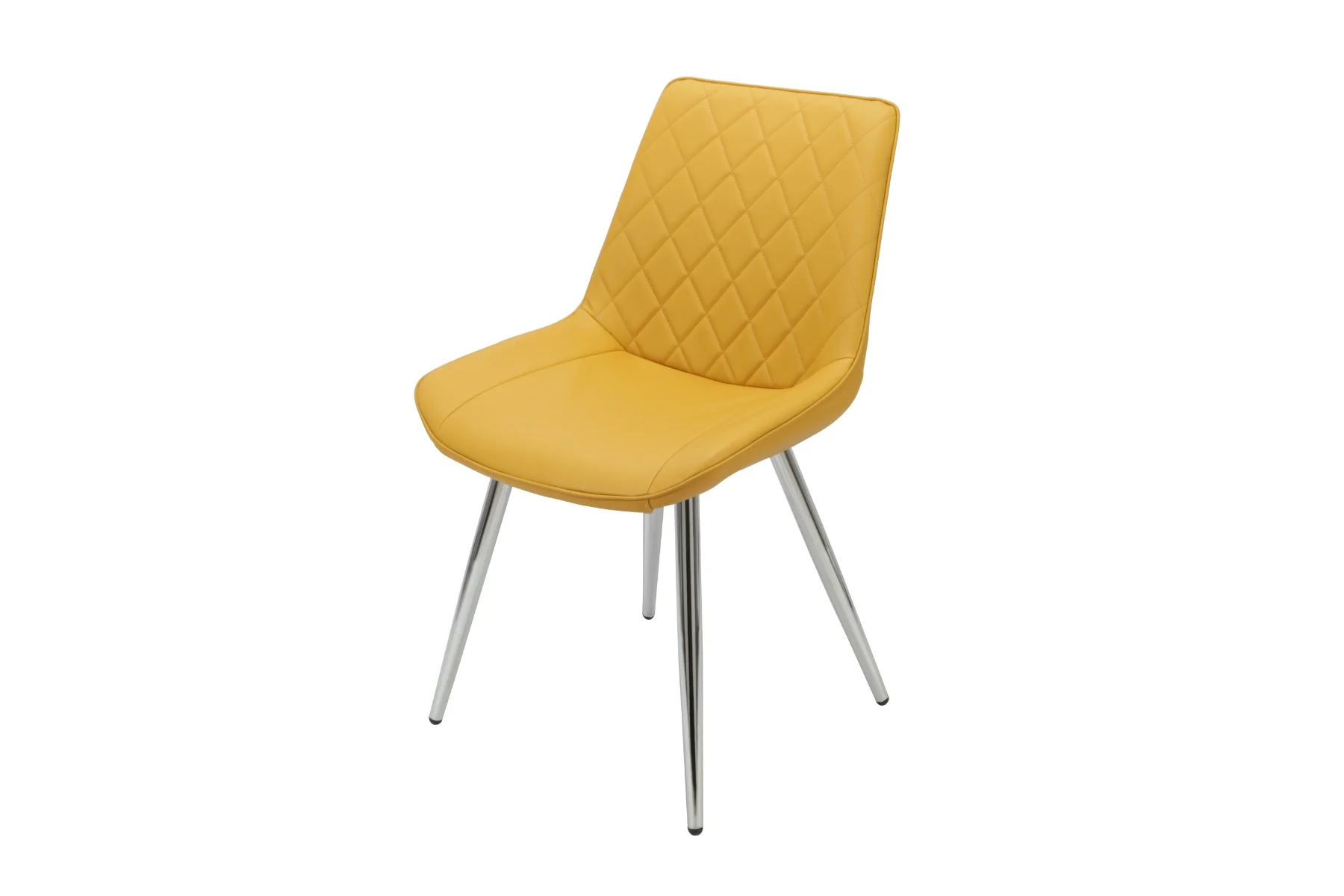 Silvia Dining Chair – Yellow with Chrome Legs - Image 2