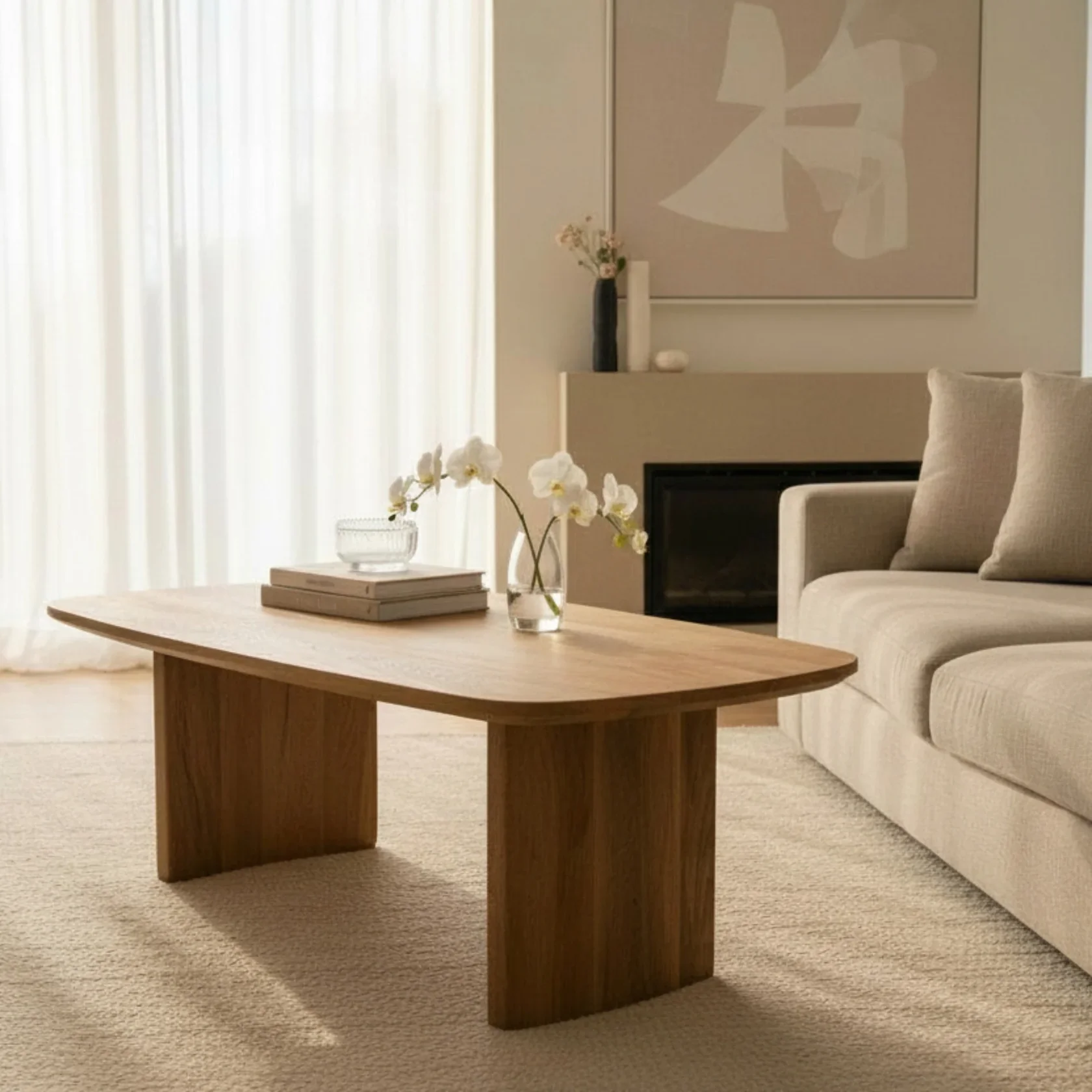 Sindhu Coffee Table – Solid Mango Wood Natural Finish - Image 3