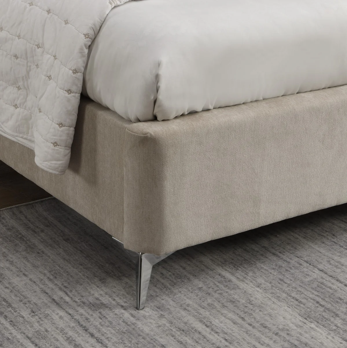 Sligo Gas Lift Storage Bed – Soft Beige Velvet with Spacious Ottoman Storage - Image 2