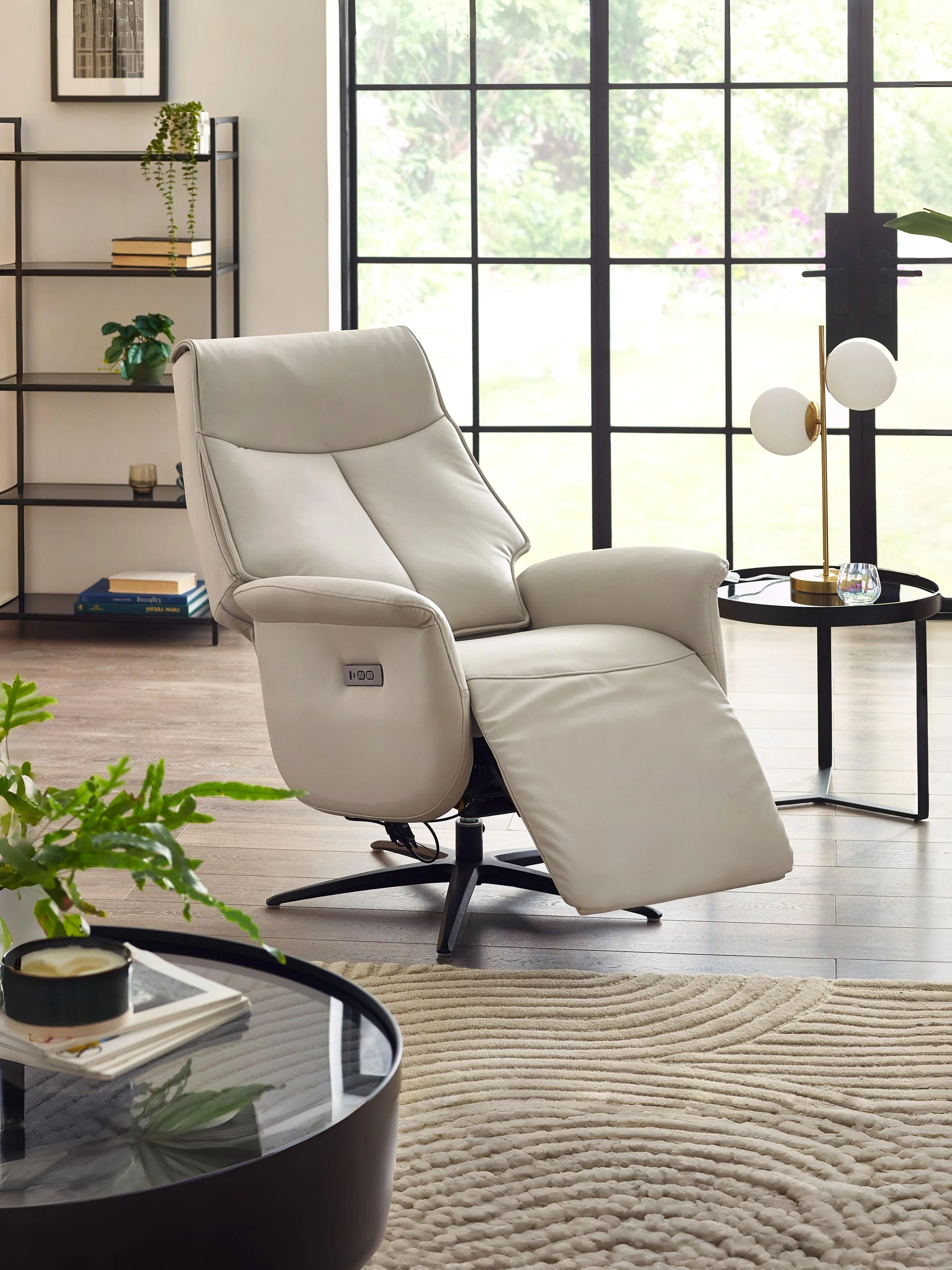 Sofia Dual Recliner – Grey Upholstered with USB Charging - Image 2
