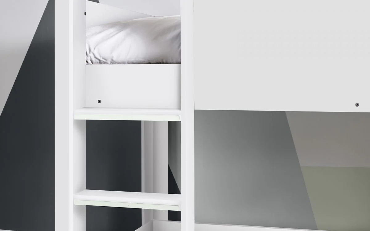 Solomon Bunk Bed – All White with Glow-in-the-Dark Steps - Image 3