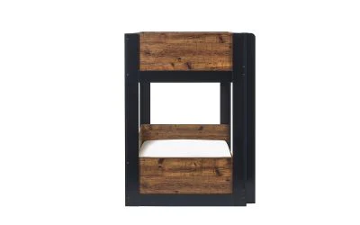 Solomon Bunk Bed - Rustic Wood & Black Finish with Glow-in-the-Dark Steps - Image 8