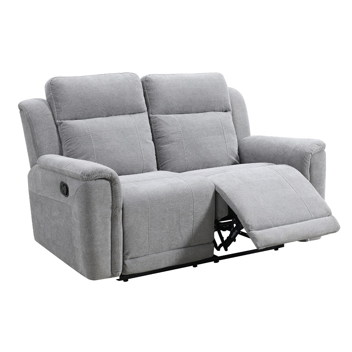 Somerton 2 Seater Recliner – Light Grey Fabric with Wireless Charger - Image 2