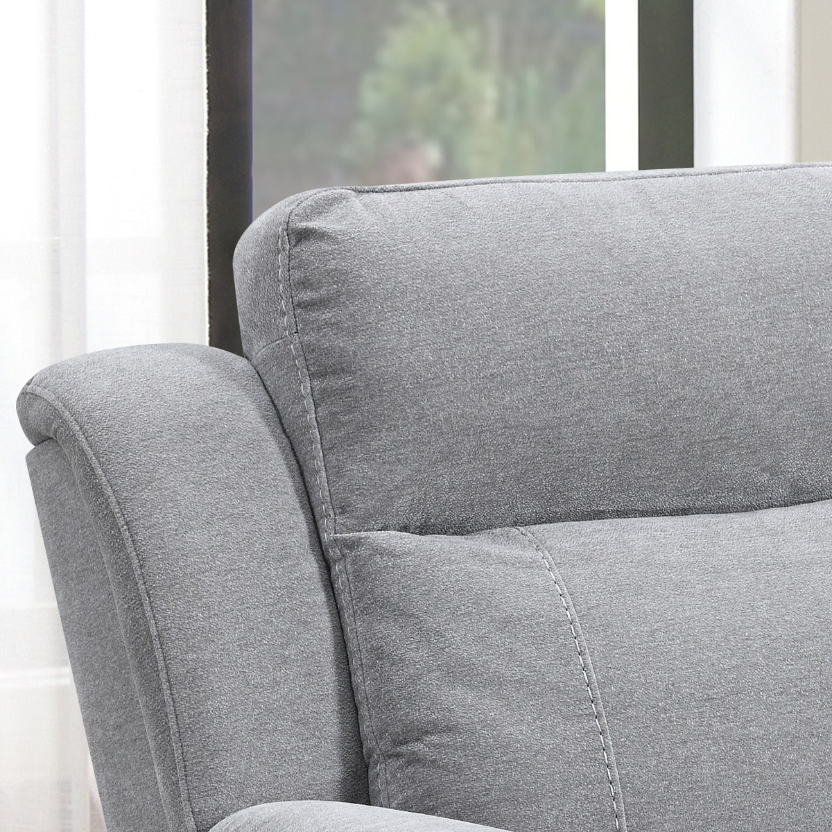 Somerton 3+1+1 Reclining Suite – Light Grey Fabric with Wireless Charger - Image 4