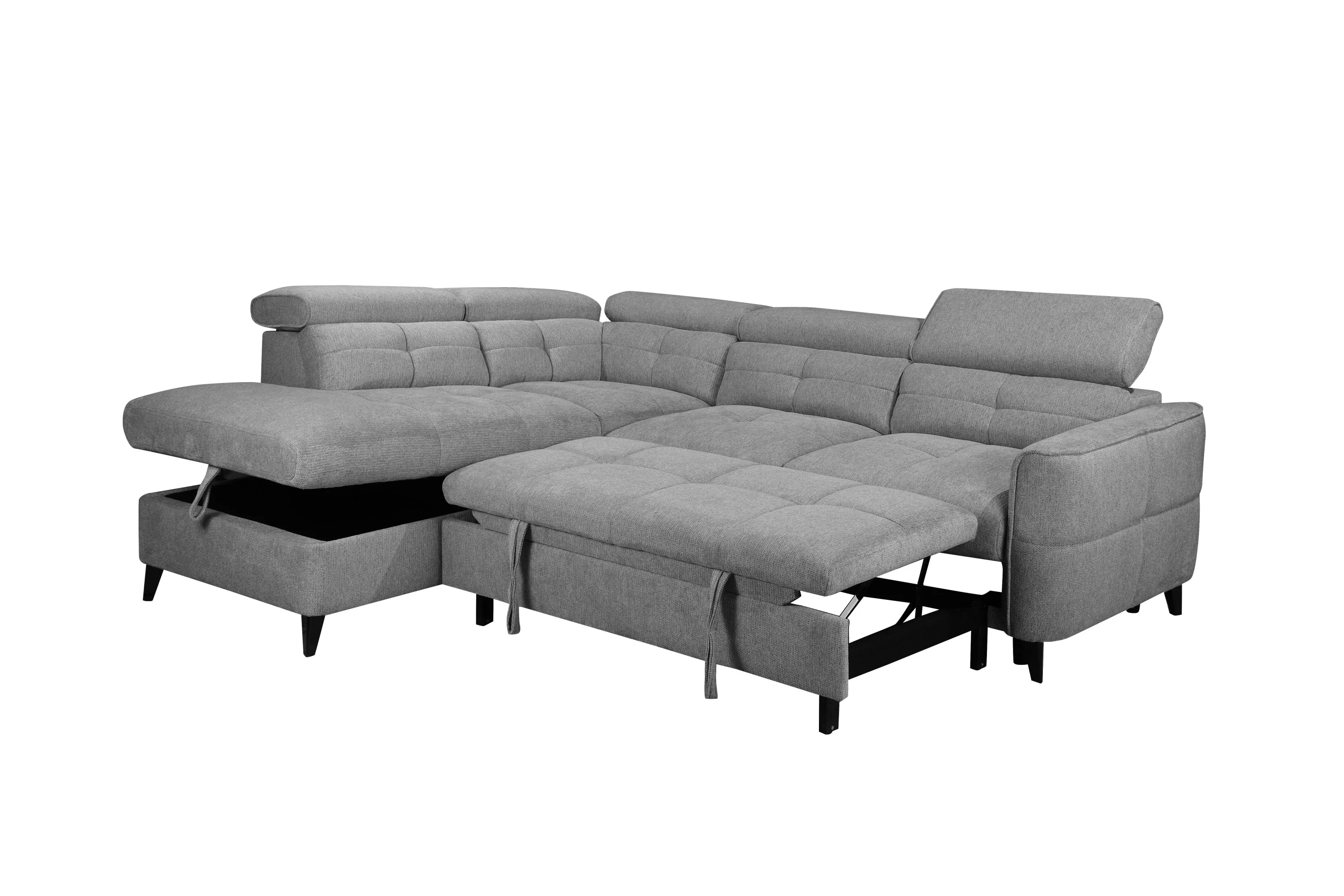 Sophie Corner Sofa – Grey LHF with Adjustable Headrests - Image 4