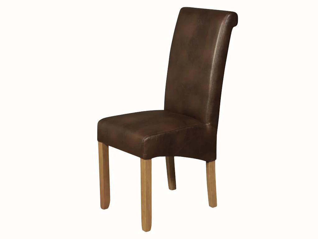 Set of 2 Sophie PU Oak Leg Dining Chairs - Image 3