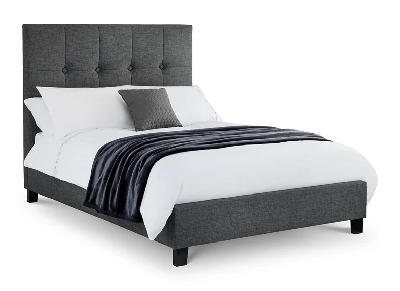 Sorrento Dark Grey High Headboard Bed – Fabric Upholstery with Sprung Slatted Base - Image 3