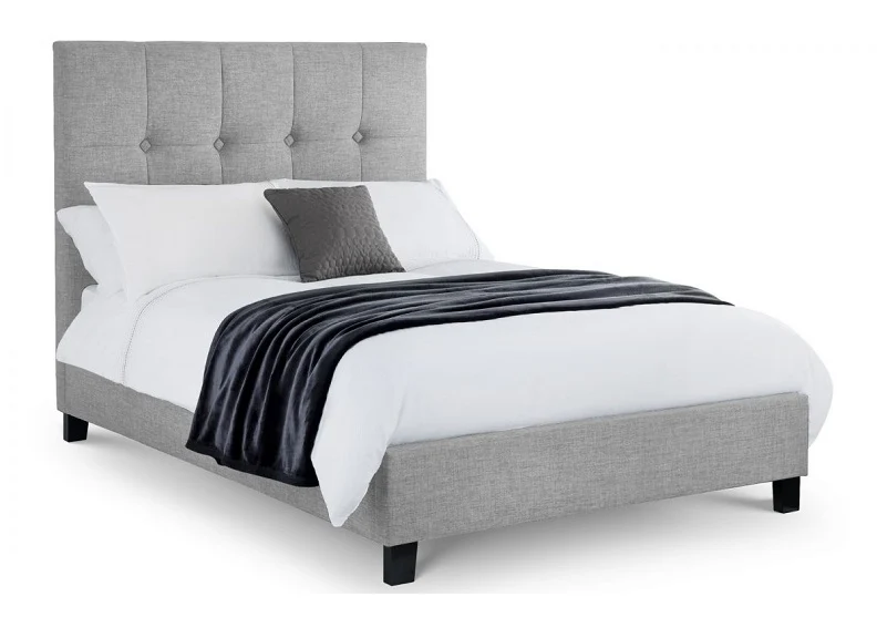 Sorrento 6 ft Bed – Light Grey Upholstered with High Headboard - Image 2