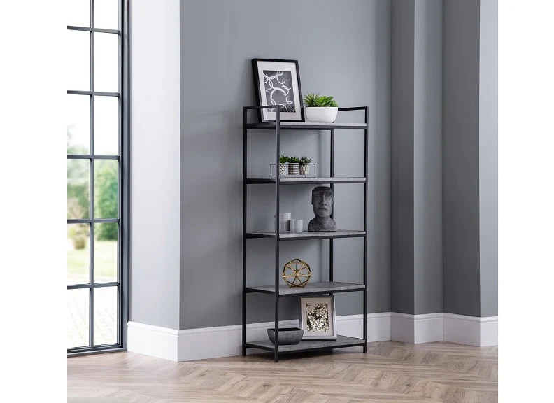 Staten Metal Frame Tall Bookcase