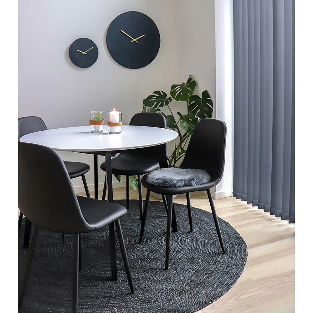 Stockholm Dining Chair Option 2 – Black PU with Steel Frame